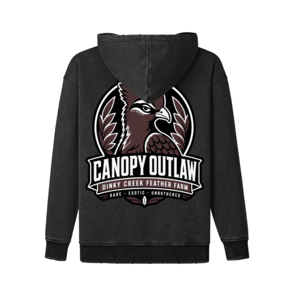 Snap Collar Distressed Canopy Outlaw Hoody